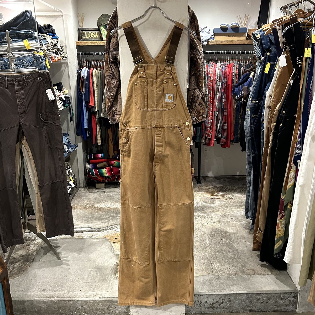 90s Carhartt ダック地 オーバーオール ダブルニー カーハート