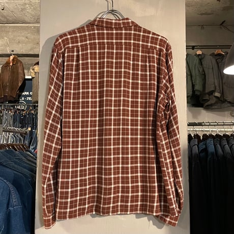 40s　Brookville　L/S Vintage Rayon Shirt　ヴィンテージ レーヨンシャツ　Size M　ボックスシャツ　オープンカラー　(S4053)