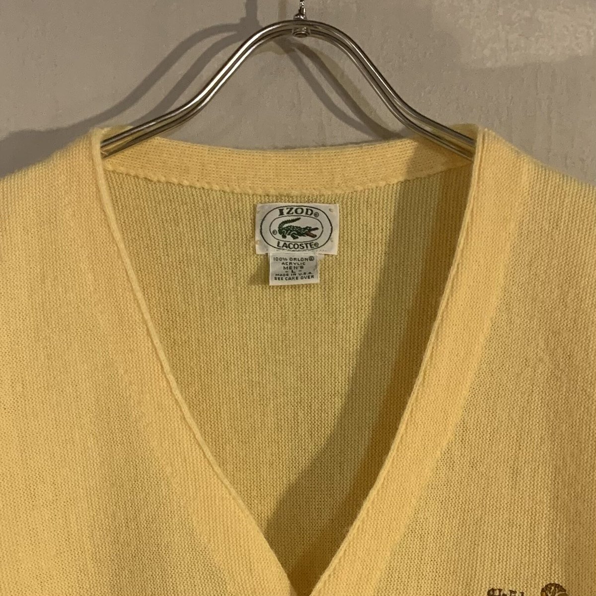 80s IZOD LACOSTE アクリルカーディガン USA製 ラコステ