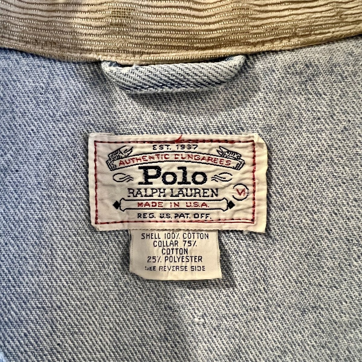 80s POLO RALPH LAUREN インディアンヘッド デニムジャケット 白タグ 80s POLO RALPH LAUREN インディアンヘッド デニムジャケット 白タグ