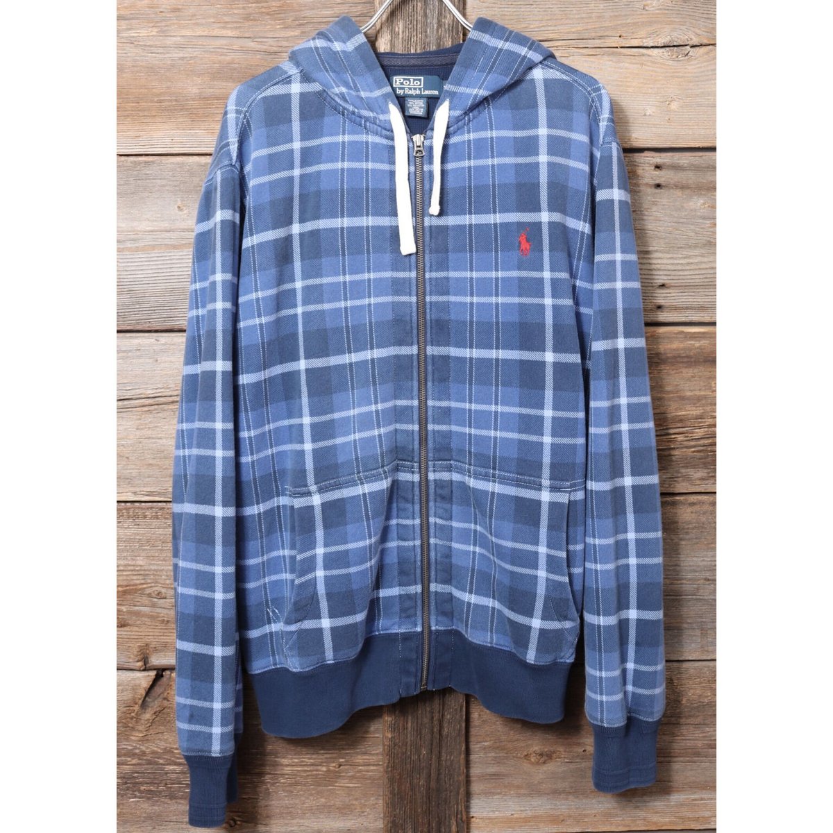 POLO RALPH LAUREN ジップアップ スウェットパーカー チェック柄 POLO RALPH LAUREN ジップアップ スウェットパーカー チェック柄