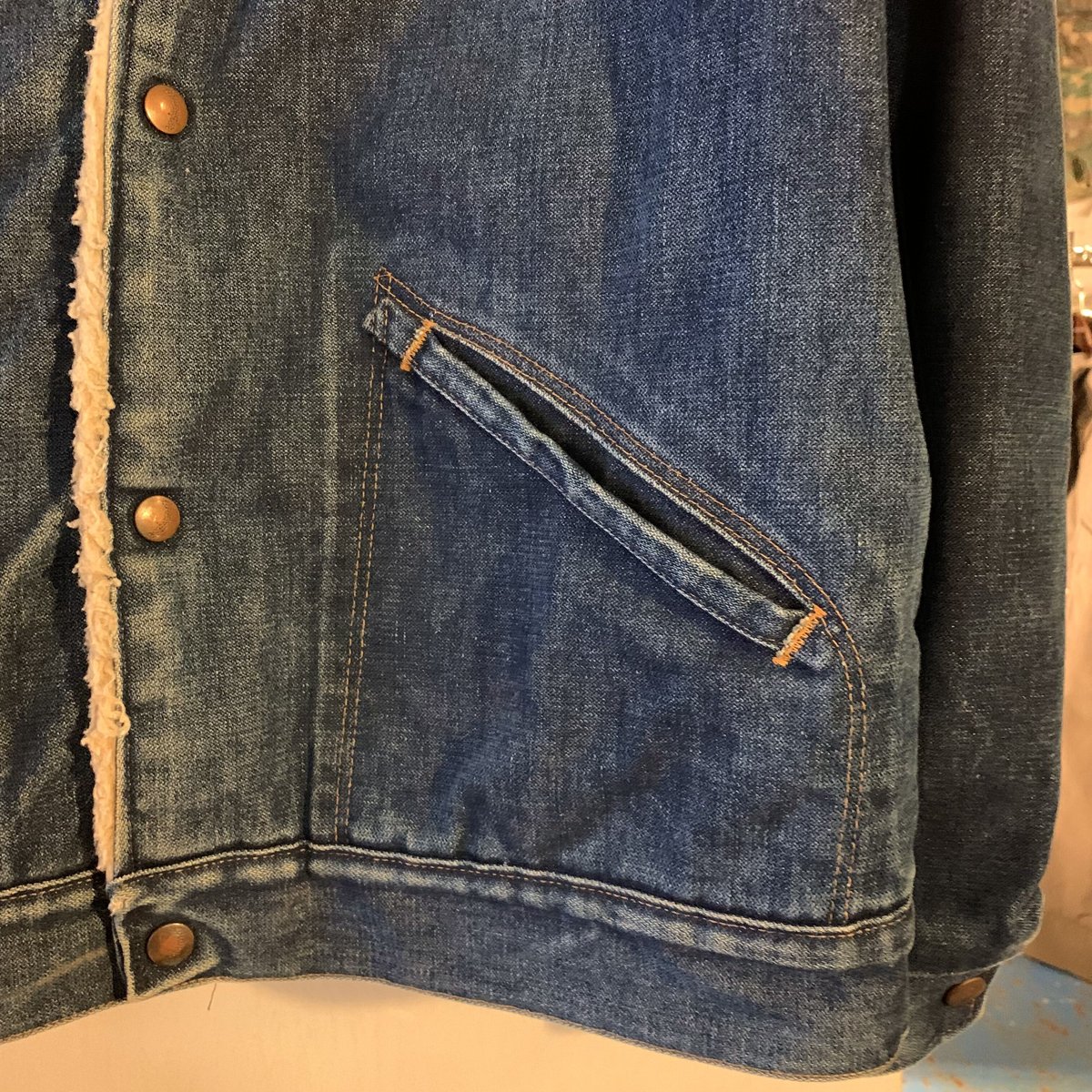 70s Wrangler デニムボアジャケット USA製 ラングラー デニム 70s Wrangler デニムボアジャケット USA製 ラングラー デニム