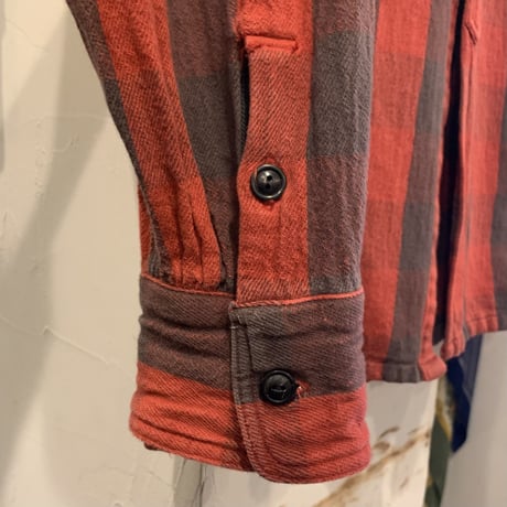 RRL　Ralph Lauren　L/S  ネルシャツ　バッファローチェック　チンストラップ　ダブルアールエル　ラルフローレン　(S2535)