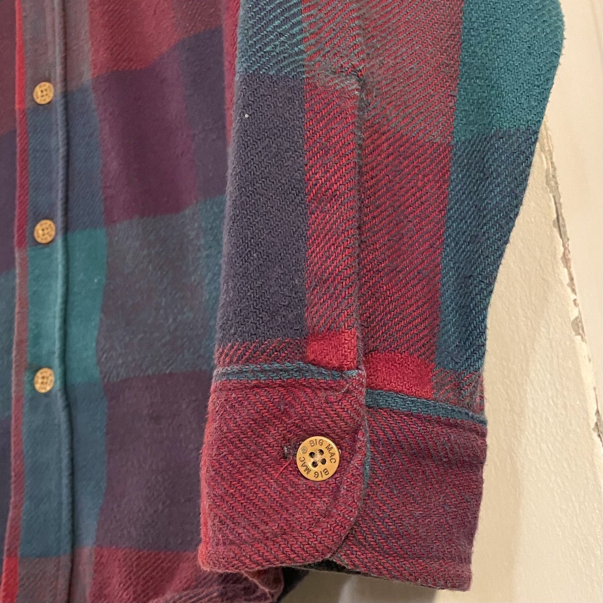 80s BIG MAC ネルシャツ USA製 コットンシャツ チェック柄 (S1870) |