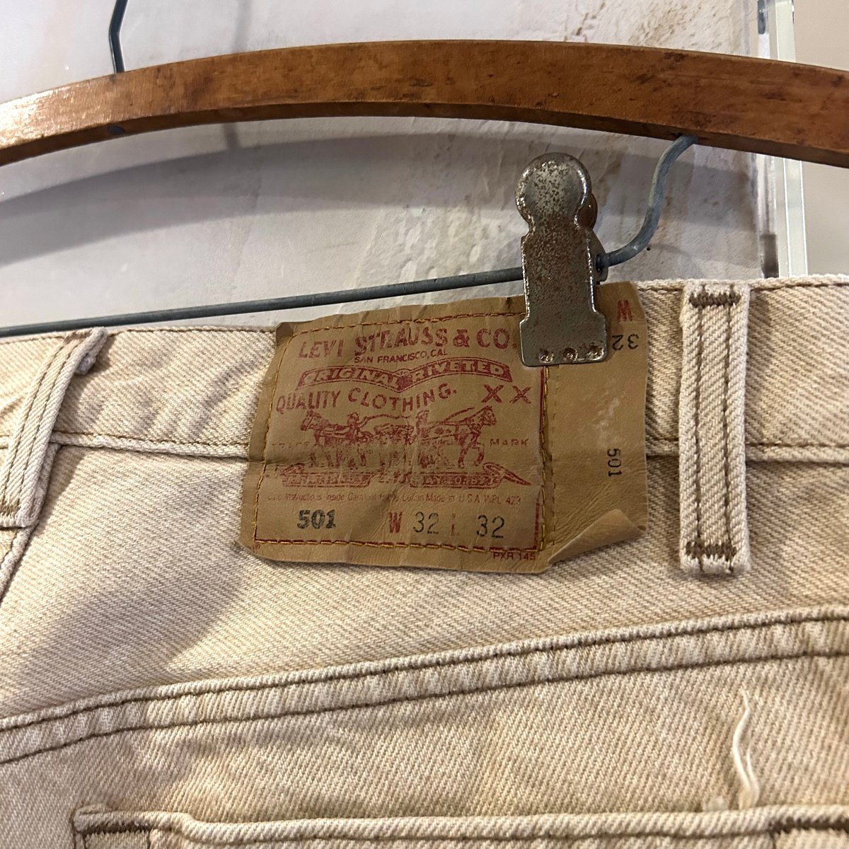 レアカラー Levi's501 ベージュ USA製 90s 80s ヴィンテージ 90s Levi's 501 0612 リーバイス 先染めカラーデニムパンツ