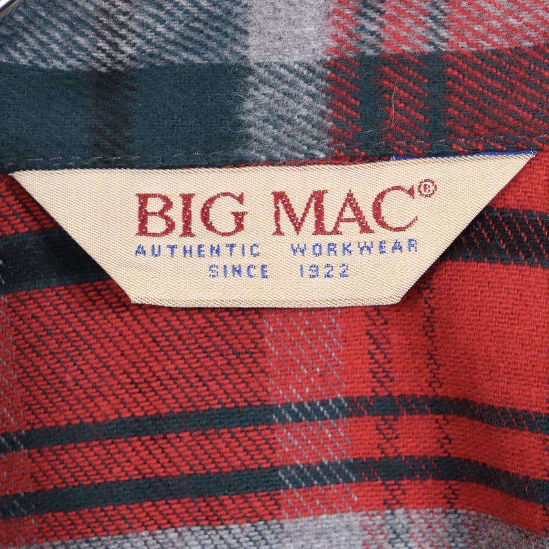 BIG MAC ネルシャツ DEAD STOCK 80年代 USA製 ビッグマック BIG MAC ネルシャツ DEAD STOCK 80年代 USA製 ビッグマック