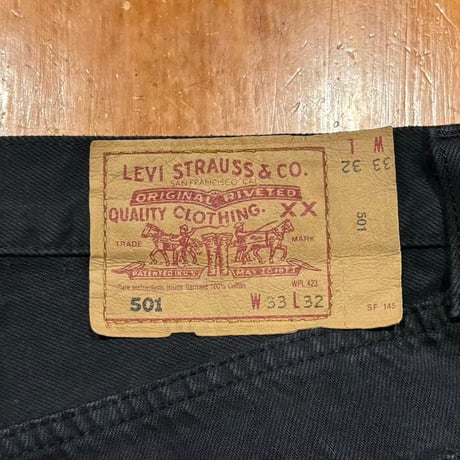 90s　Euro Levi’s 501 ブラックデニムパンツ　32×31½　リーバイス　ユーロ 　1999年　(S5640)