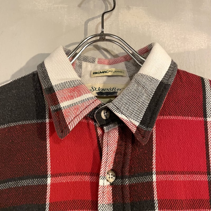 80s BIG MAC × ST JOHN'S BAY ネルシャツ ダブルネーム L USA製
