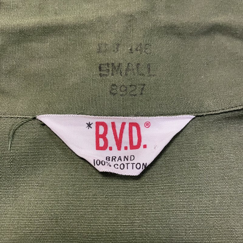 50s BVD ユーティリティシャツ コットンポプリン DEAD STOCK 筒袖 (S344