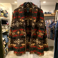 LAUREN Ralph Lauren　ネイティブ柄 ショールカラーニットカーディガン　ラルフローレン　コンチョ　Mサイズ　(S3239)