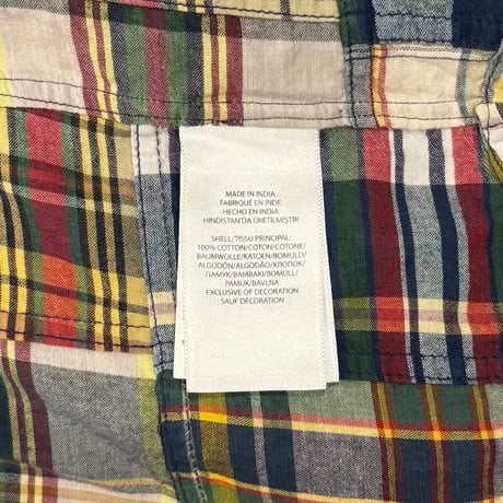 RALPH LAUREN　S/S パッチワークシャツ　Size M　ラルフローレン　ボタンダウンシャツ　(S5603)