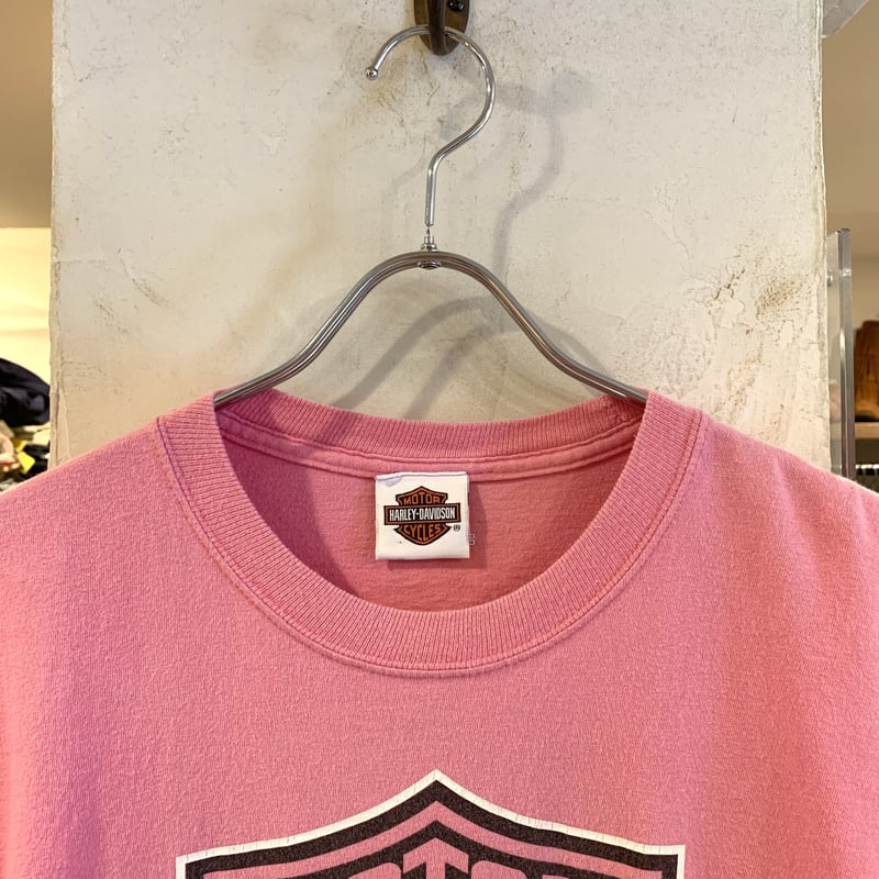 Hanes HARLEY-DAVIDSON ハーレーTシャツ ショートスリーブ ピンク 両面