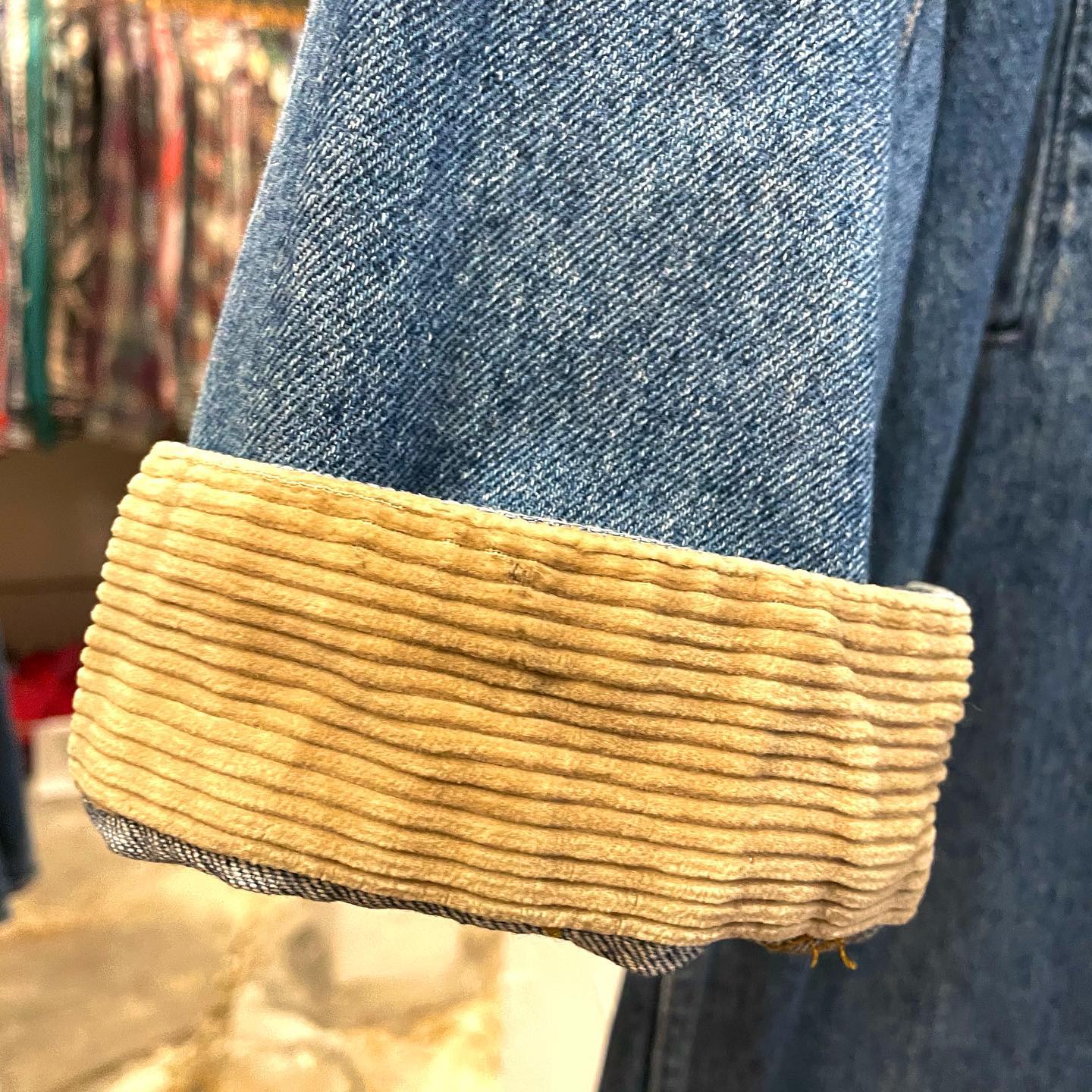 Levi’s 90s USA製　デニムロングコート　コーデュロイ Levis 75070-9514 90s USA製 デニムロングコート 襟コーデュロイ デカパ