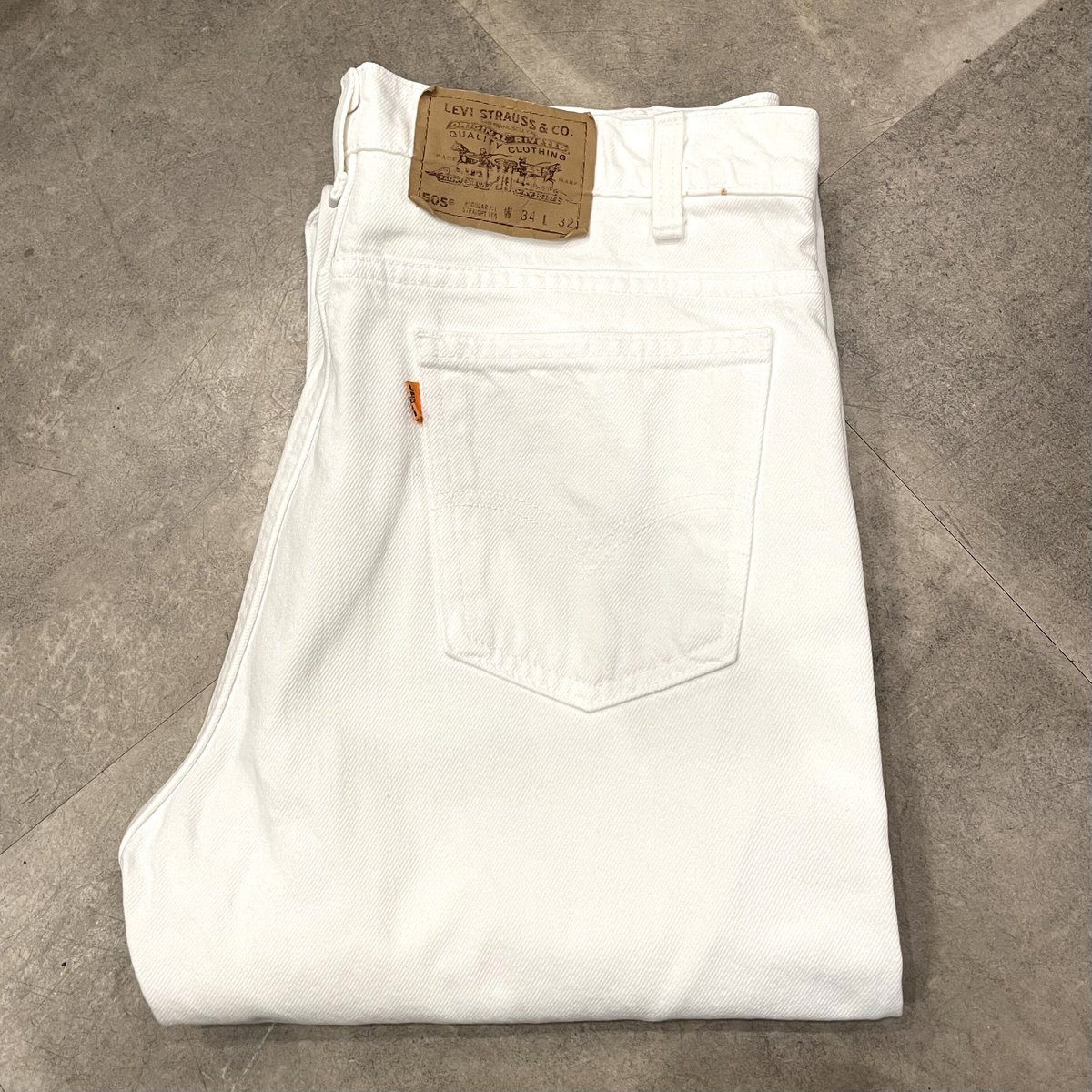 90s Levi's 505 リーバイス ホワイトデニムパンツ ボタン裏575 USA製 19