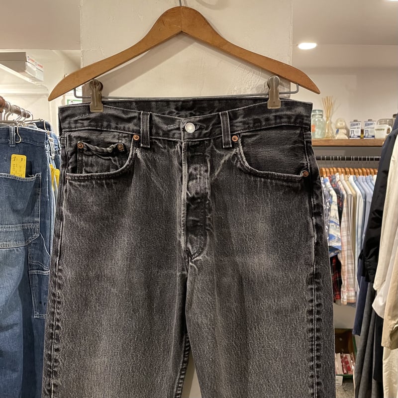 Levi's 501 90年代 後染めブラックデニム ボタン裏653 USA製 Levi's 501 90年代 後染めブラックデニム ボタン裏653 USA製