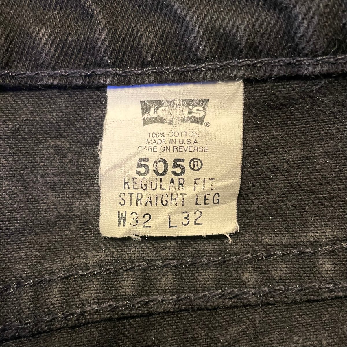 90s Levi's 505 ブラックデニム パンツ 32×32 USA製 オレンジ 90s Levi's 505 ブラックデニム パンツ 32×32 USA製 オレンジ