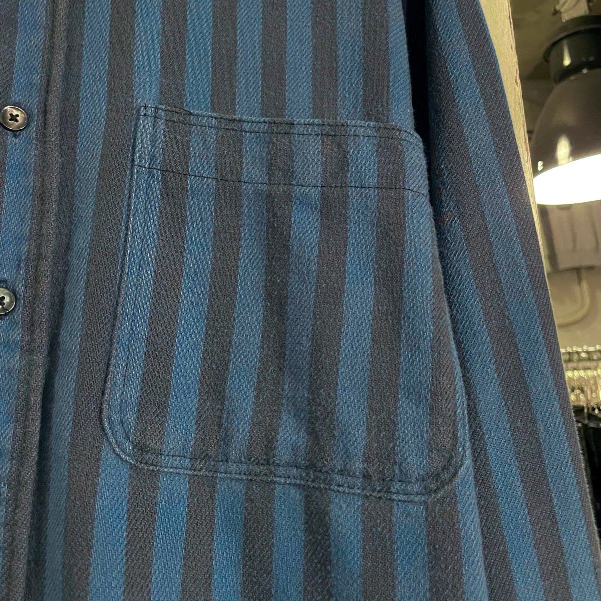 80s BIG MAC × ST JOHN'S BAY L/S ネルシャツ ストライプ USA