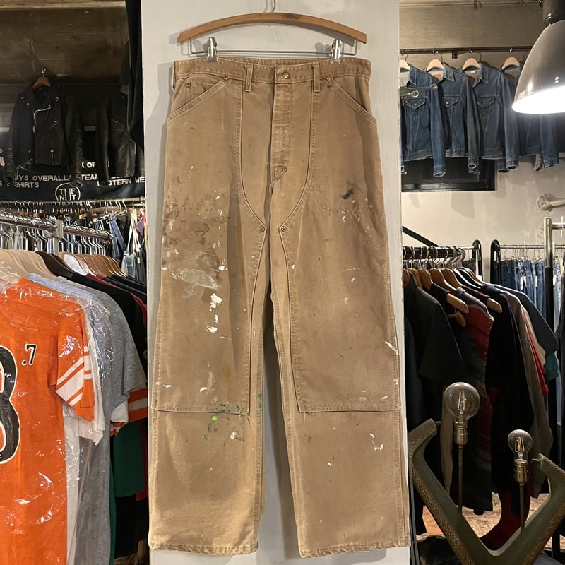 70s Carhartt ダック地 ペインターパンツ ダブルニー 33×28 USA 70s Carhartt ダック地 ペインターパンツ ダブルニー 33×28 USA