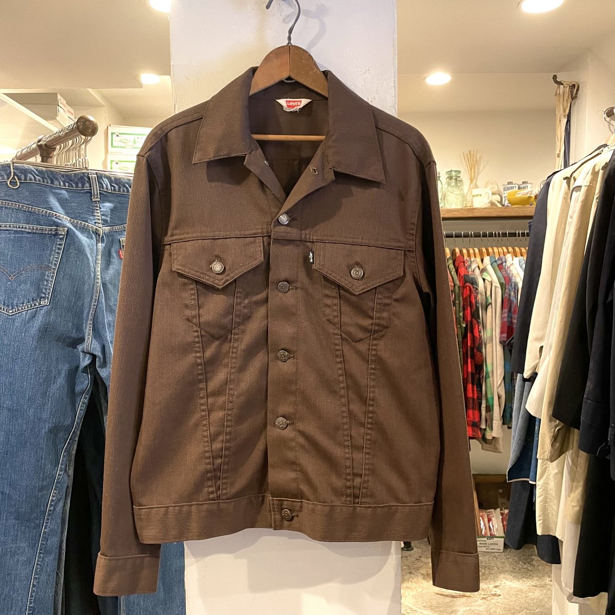 LEVI'S 70505 ピケジャケット 黒タブBigE ボタン裏529 70s