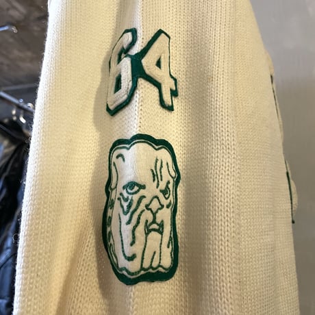 60s　ART KNITTING MILLS　Vintage Letterd Sweater　レタード　ニット　セーター　USA製　オフホワイト　DETROIT　(S3375)