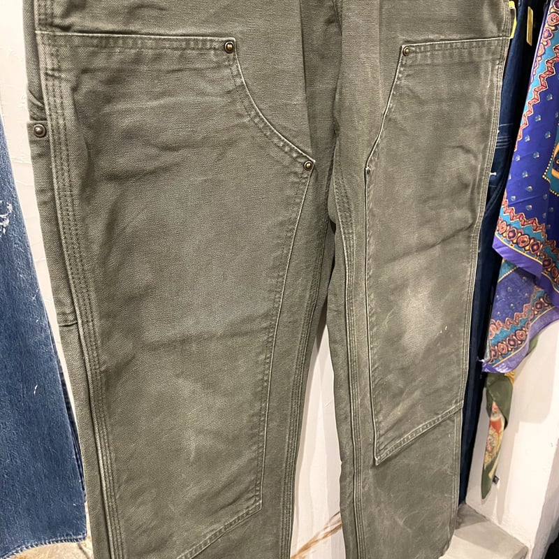 Carhartt ダック地 ペインターパンツ ダブルニー モスグリーン Carhartt ダック地 ペインターパンツ ダブルニー モスグリーン