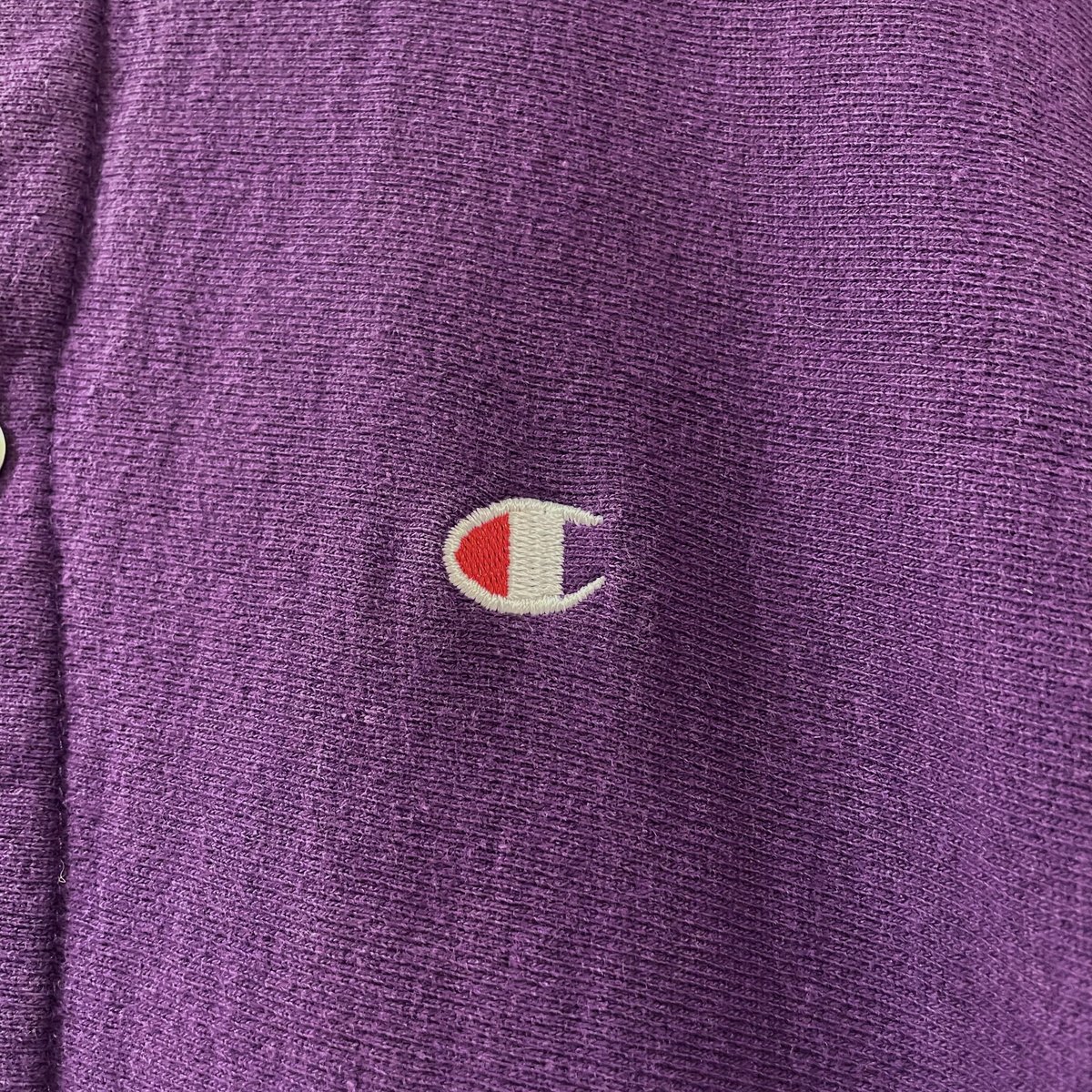 90s Champion スナップカーディガン reverse weave パープル USA 90s Champion スナップカーディガン reverse weave パープル USA