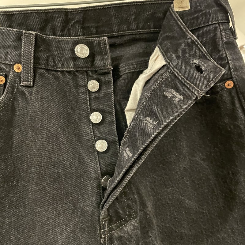 Levi's 501 90年代 後染めブラックデニム ボタン裏522 USA製 1996年 リ...