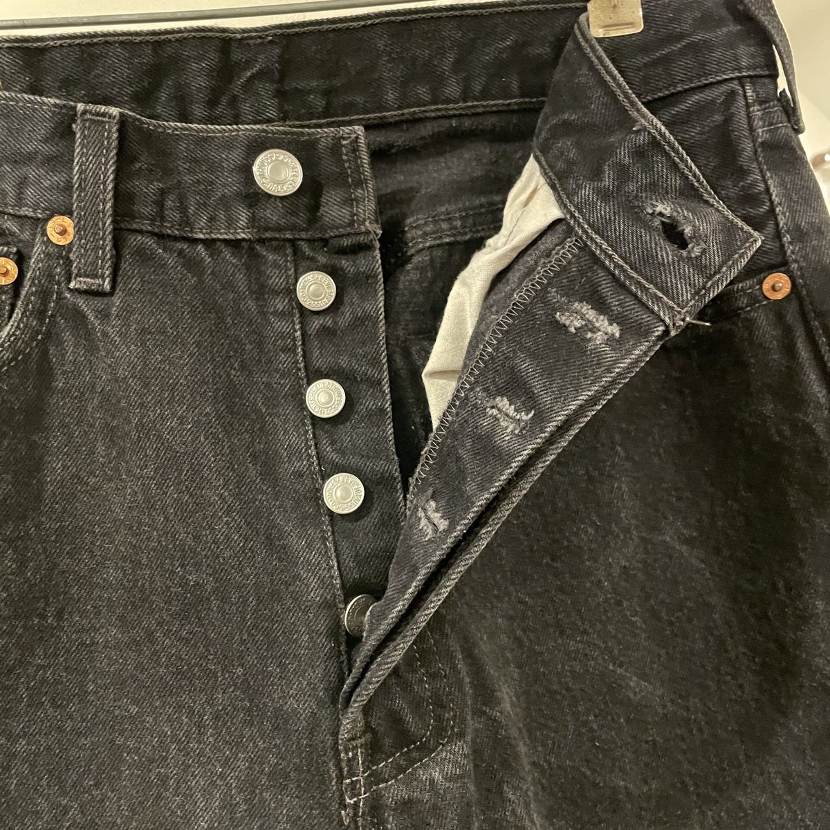 Levi's 501 90年代 後染めブラックデニム ボタン裏522 USA製 1996 