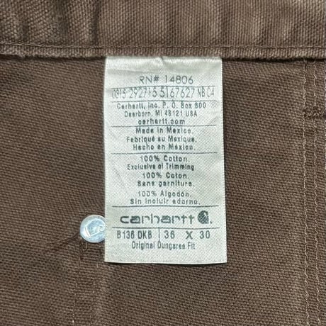 Carhartt　Double Knee Pants　36×30　ダック地　ペインターパンツ　ダブルニー　ワークパンツ　カーハート　ダークブラウン　(S5649)