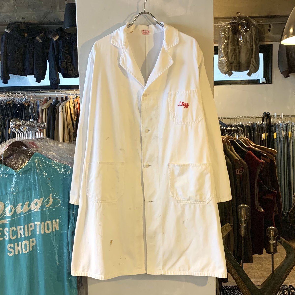 40s Hatchu ear カバーオール チェンジボタン チェーン刺繍 雰囲気系