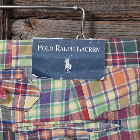 POLO RALPH LAUREN　DEAD STOCK　パッチワーク　チェック柄　コットンパンツ　ラルフローレン　(Y0074)