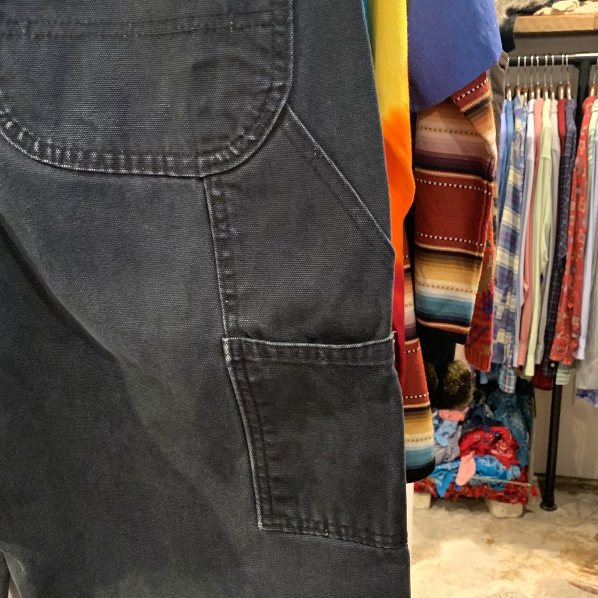 Dickies ディッキーズ　ペインターパンツ　フェード　ダメージ　ブラック Dickies ディッキーズ ダック地 ペインターパンツ ワークパンツ