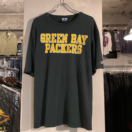 90s　Champion　S/S Tシャツ　GREEN BAY PACKERS　Size L　NFL Tシャツ　青タグ　(S4664)