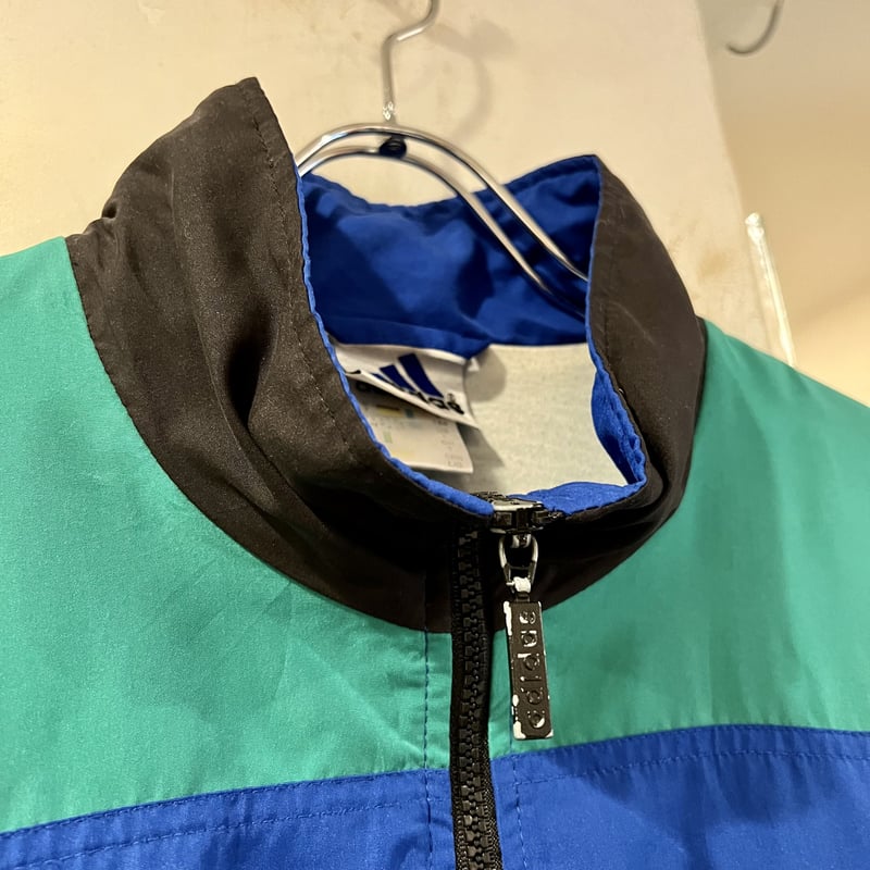 adidas 90s ナイロンジャケット　セットアップ 青/白/緑 90s adidas Nylon Jacket 緑白黒 XL アディダス ナイロン