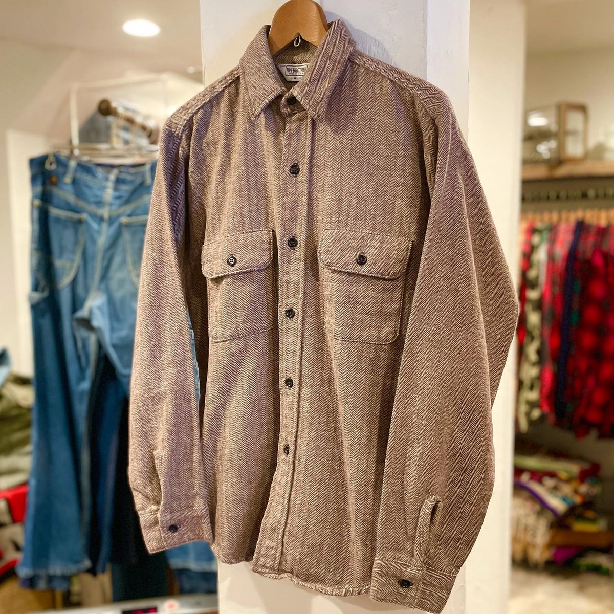 ファイブブラザー フランネルシャツ Lサイズ アメリカ製 FIVEBROTHER 90s USA製 FIVE BROTHERファイブブラザー バッファローチェック