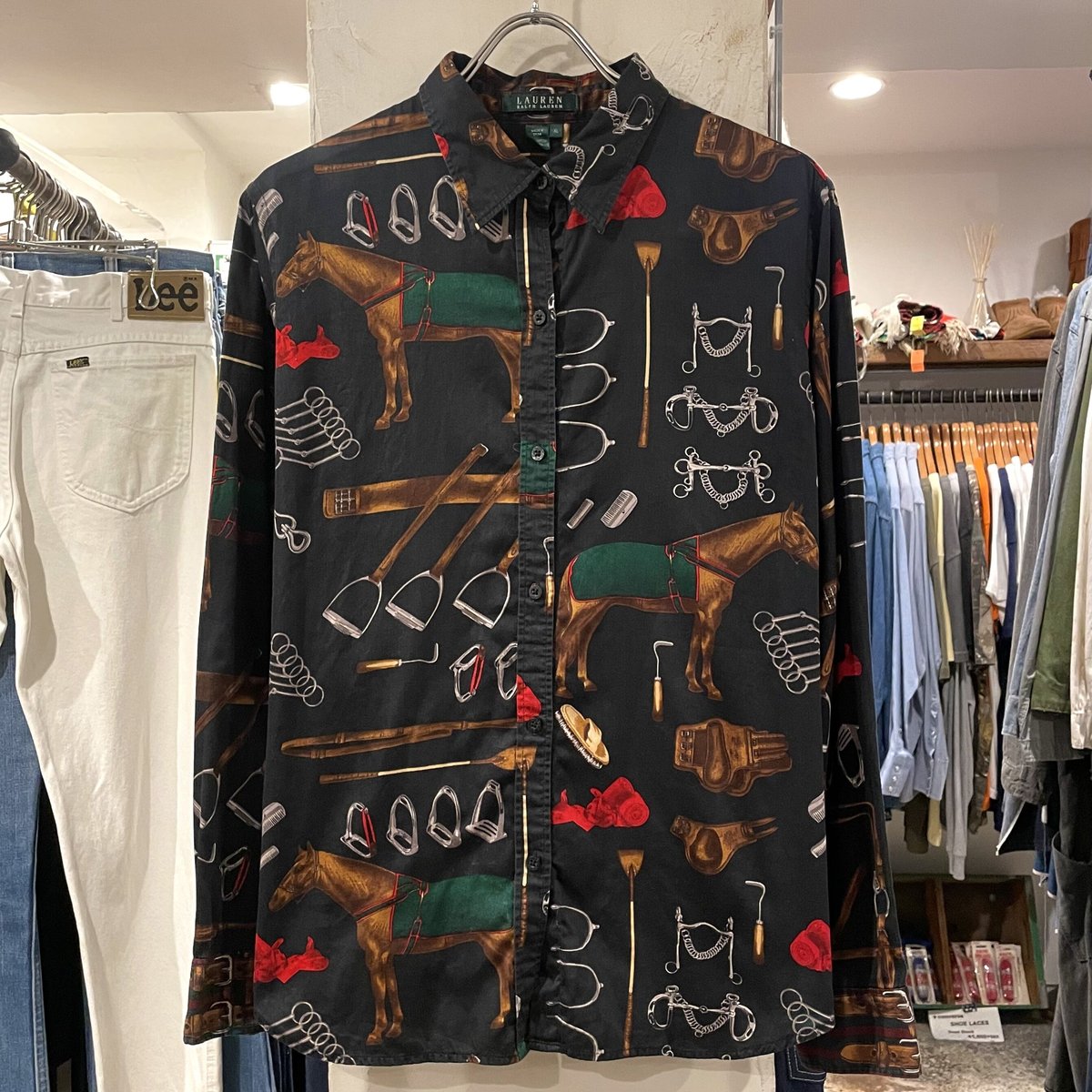 LAUREN JEANS CO ラルフローレン 馬具 総柄 シャツ LAUREN JEANS CO ラルフローレン 馬具 総柄 シャツ - メルカリ