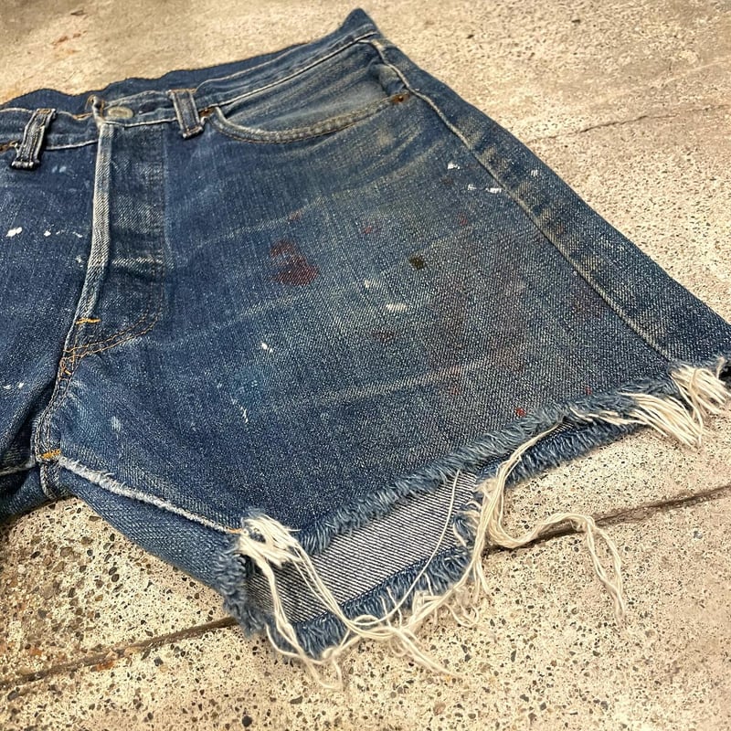 Levi's 501 66前期 カットオフデニム バックポケット裏シングル