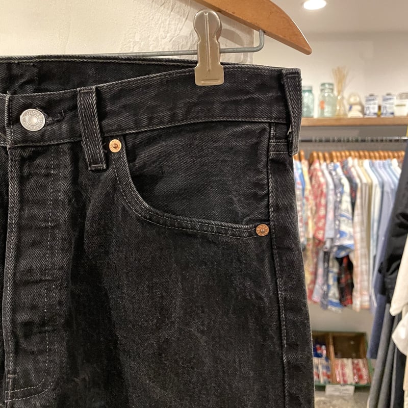 Levi's 501 90年代 後染めブラックデニム ボタン裏522 USA製 Levi's 501 90年代 後染めブラックデニム ボタン裏522 USA製