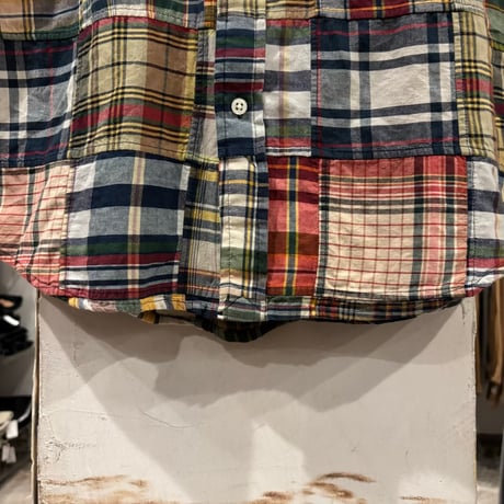 RALPH LAUREN　S/S パッチワークシャツ　Size M　ラルフローレン　ボタンダウンシャツ　(S5603)