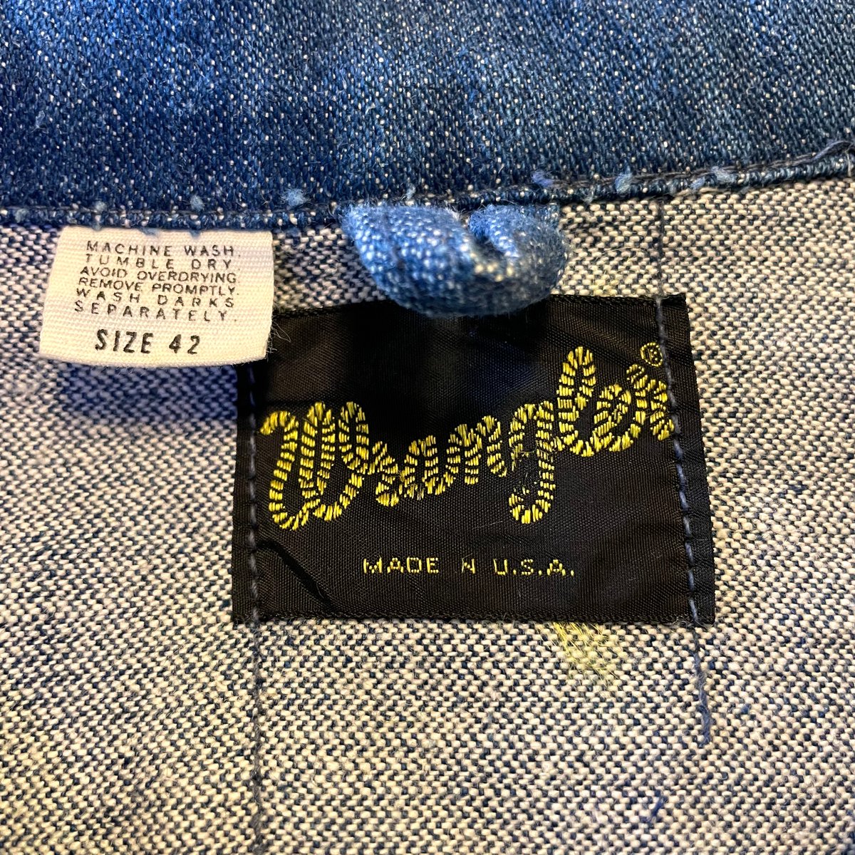 70s Wrangler デニムジャケット USA製 Size 42 ラングラー 4th Ty 70s Wrangler デニムジャケット USA製 Size 42 ラングラー 4th Ty