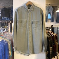 Eddie Bauer　L/S コットンシャツ　エルクホーンツイル　USA製　ワークシャツ　エディーバウアー　(S2395)