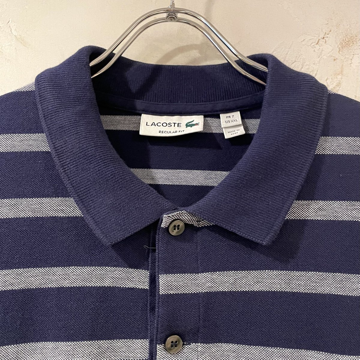 LACOSTE ショートスリーブポロシャツ ボーダー柄 ラコステ ワン
