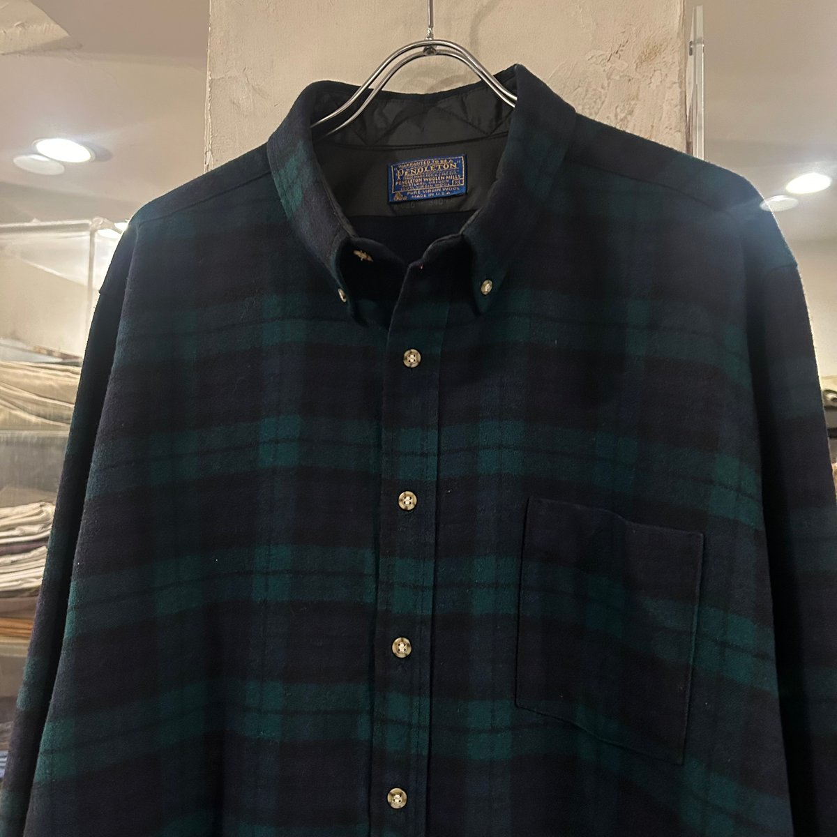 70s PENDLETON ウールチェックシャツ ペンドルトン ブラック