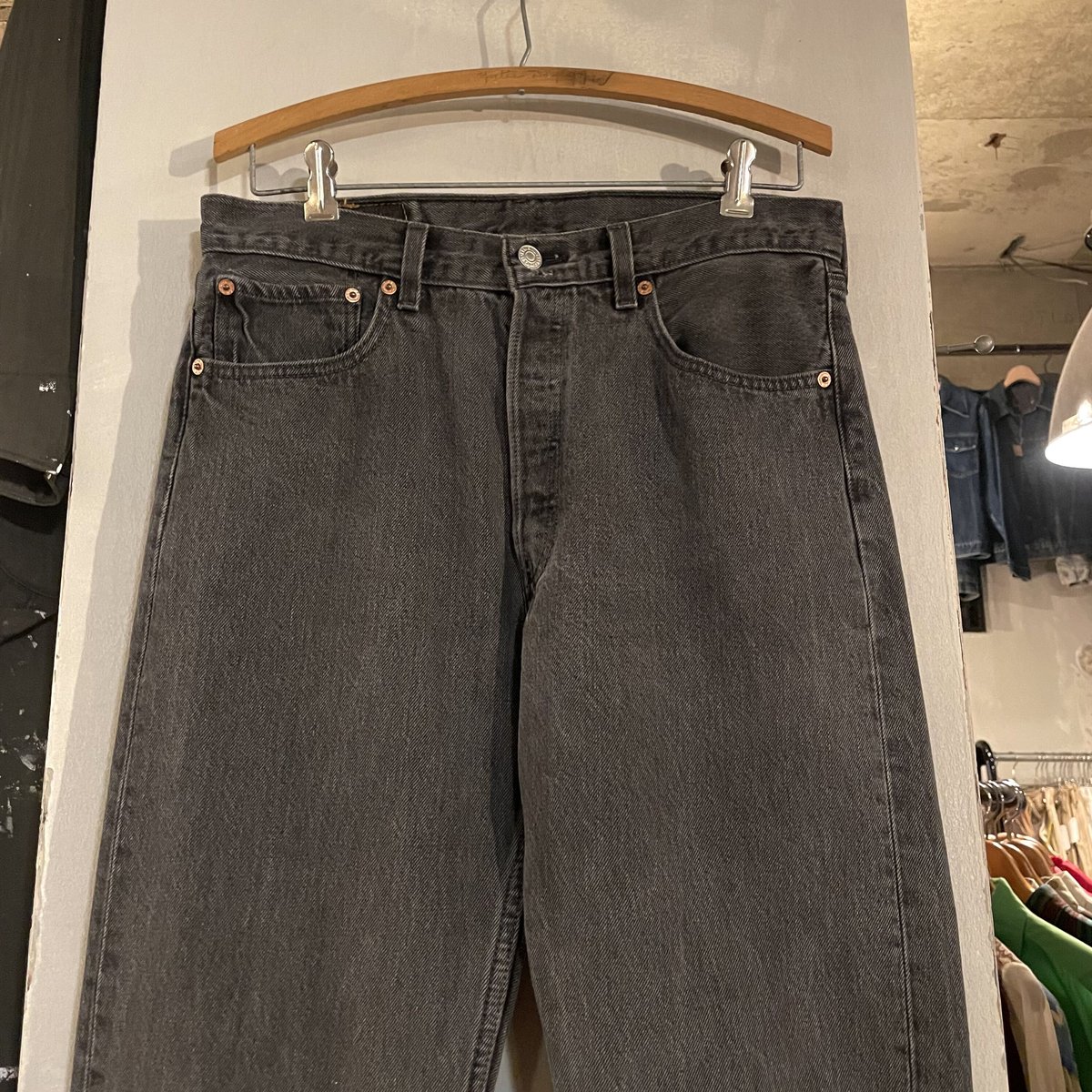 90s Levi's 501 0660 後染め ブラックデニム パンツ 32×33 USA製 