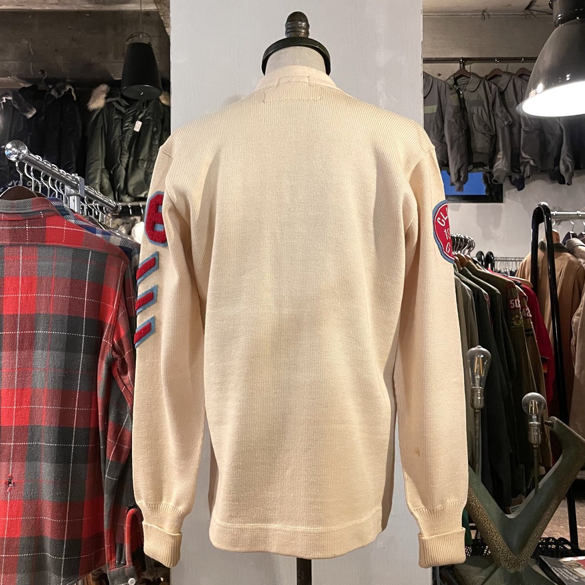 60s 70s Dehen - レタードカーディガン 60s Dehen Vintage Lettered Cardigan レタードカーディガン
