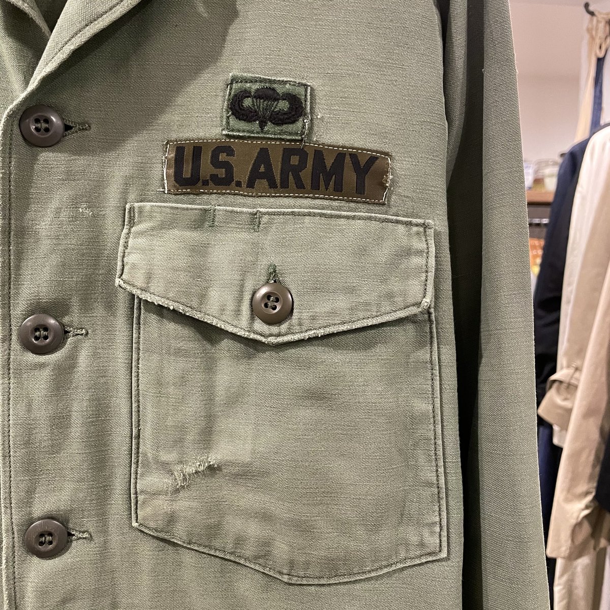 US ARMY ユーティリティシャツ OG107 1969年度会計 グランジ 