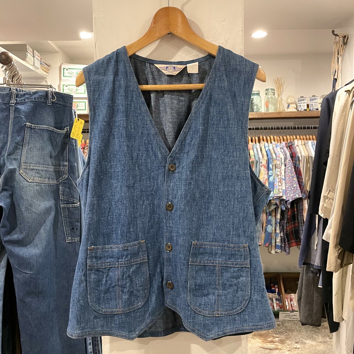 70s Levi's デニムベスト Levi's Panatera 70654-7014 デニムベスト シンチバック付き 70s