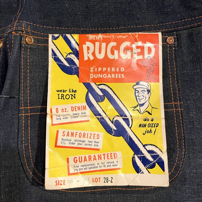 40s RUGGED デニム ペインターパンツ DEAD STOCK 28×33 RAPID 40s RUGGED デニム ペインターパンツ DEAD STOCK 28×33 RAPID