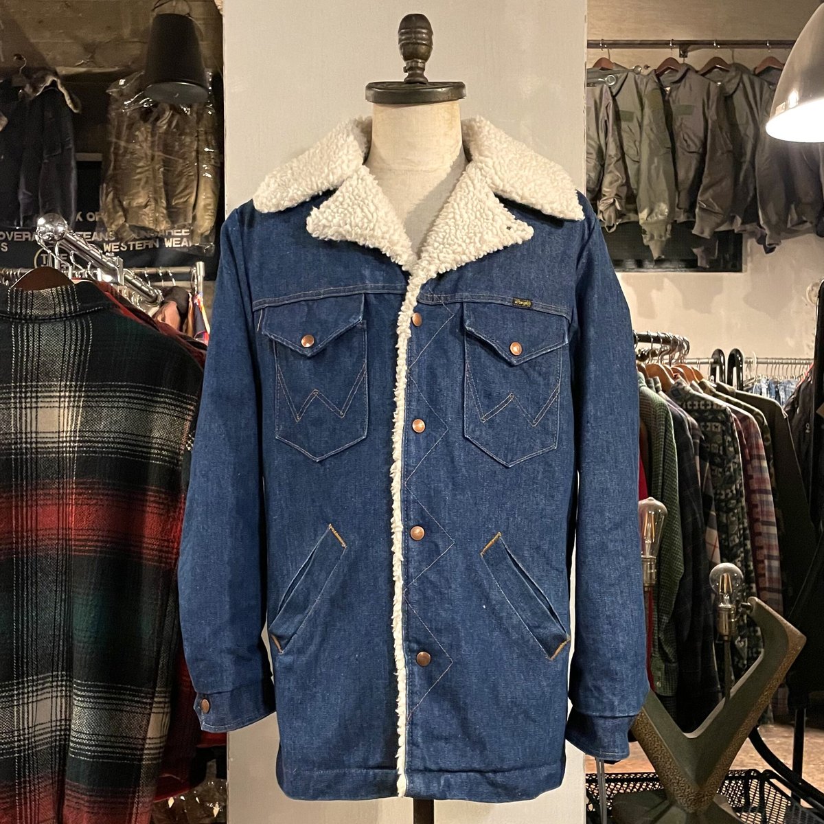 70s Wrangler WRANGECOAT ランチコート USA製 ラングラー デニムボア...