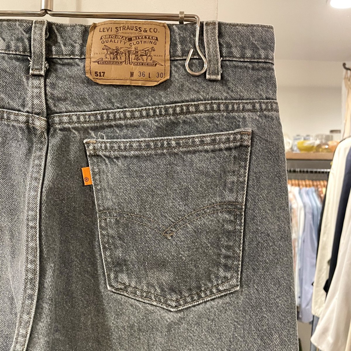 Levi's 517 ブラックデニムパンツ ブーツカット フレアパンツ